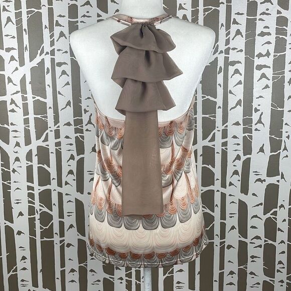 Silk Twill Ruffle Back Tank Top M - Picture 1 of 8